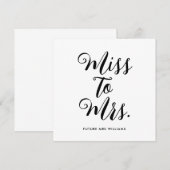 ミッ恋しく思トブライダルシャワーモダンバチェロレッテ 招待状 (正面/裏面)