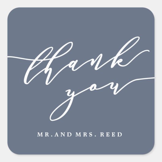 ミッ感謝していトミセスの汚い青 スクエアシール (正面)