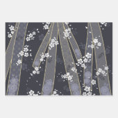 ミッ日本のクスフローラの着物パターン ラッピングペーパーシート (正面2)