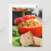 ミッ焼いたト詰まった・チーズ入りピーパー ポストカード (正面/裏面)