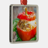 ミッ焼いたト詰まった・チーズ入りピーパー メタルオーナメント (右)