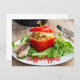 ミッ焼いた詰まったトソースとチーズ入りピーパー ポストカード