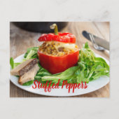 ミッ焼いた詰まったトソースとチーズ入りピーパー ポストカード (正面)