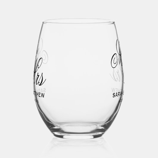 ミッ素晴らしパーソナライズされたズとミセス結婚ズ ステムなしワイングラス (左)