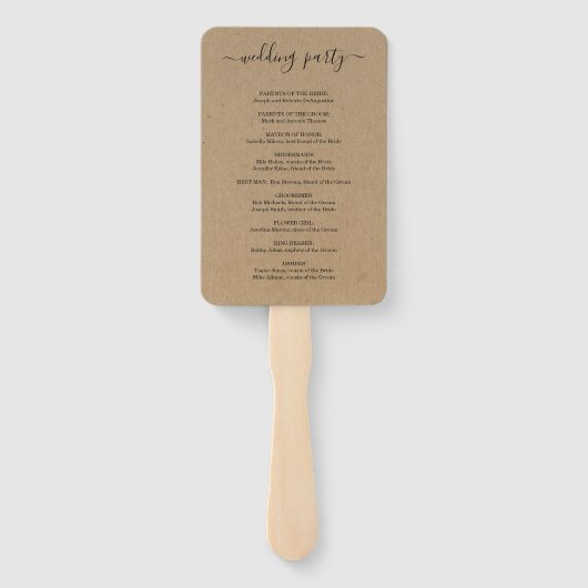 ミッ結婚ク/セレモニープログラムファン – ワイン&ビール ハンドファン (裏面)