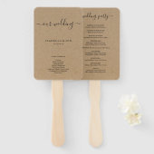 ミッ結婚サ/セレモニープログラムファン – Kraft 素朴 ハンドファン (正面&裏面)