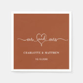 ミッ結婚ズハートスクリプシンプルト スタンダードカクテルナプキン (正面)