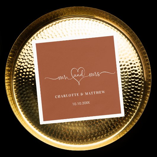 ミッ結婚ズハートスクリプシンプルト スタンダードカクテルナプキン