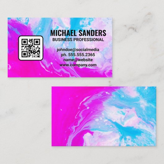 ミッ芸術的絵を描クス | QRコード 名刺 (正面/裏面)