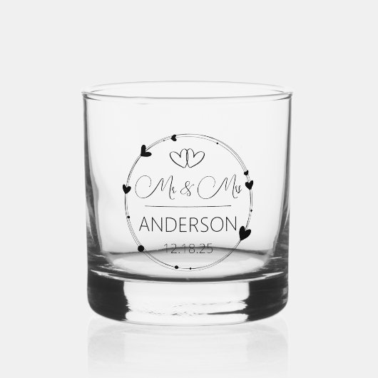 ミッ魅力的ト・名前をカスタムする結婚式の引き出物 ウイスキーグラス (正面)