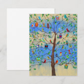 ミツバの儀・結婚式・生命の木・鳥の招待状 招待状 (正面/裏面)