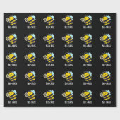 ミツバチおもしろいパンプンダークBG ラッピングペーパー (フラット)