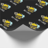 ミツバチおもしろいパンプンダークBG ラッピングペーパー (角)