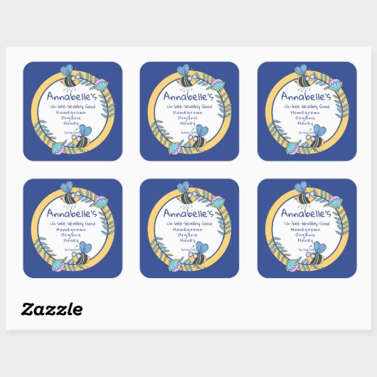 ミツバチが好きでない良い四角いハニーラベル スクエアシール (シート)