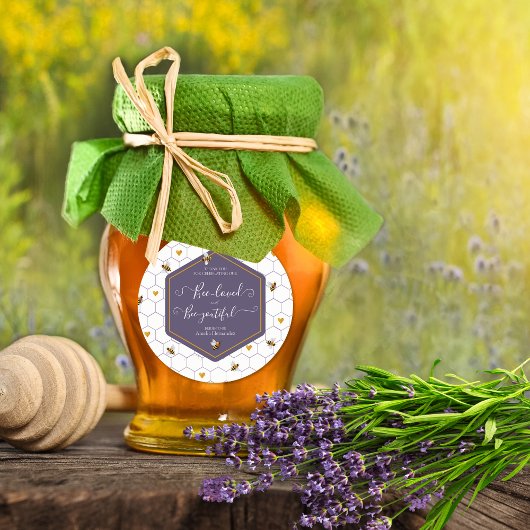 ミツバチが愛し美しいブライダルシャワー ラウンドシール