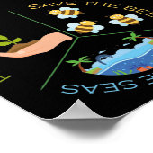 ミツバチが海を救清める地球の日 ポスター (角)