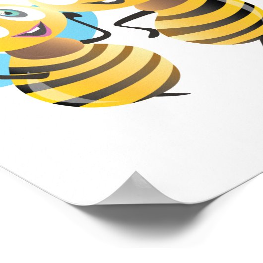 ミツバチが笑顔を楽しめるブンブンいう音漫画である ポスター (角)