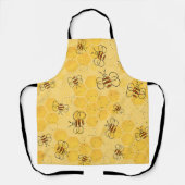 ミツバチが蜂蜜をブンブン飛ばす可愛い エプロン (正面)