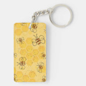 ミツバチが蜂蜜をブンブン飛ばす可愛い キーホルダー (裏面)
