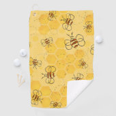 ミツバチが蜂蜜をブンブン飛ばす可愛い ゴルフタオル (インサイチュ)