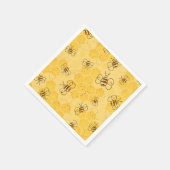ミツバチが蜂蜜をブンブン飛ばす可愛い スタンダードカクテルナプキン (角)