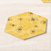 ミツバチが蜂蜜をブンブン飛ばす可愛い ペーパーコースター (アングル)