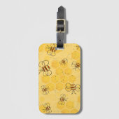 ミツバチが蜂蜜をブンブン飛ばす可愛い ラゲッジタグ (正面縦)