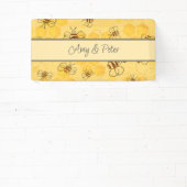 ミツバチが蜂蜜をブンブン飛ばす可愛い 横断幕 (インサイチュ)