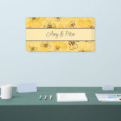 ミツバチが蜂蜜をブンブン飛ばす可愛い 横断幕 (トレードショー)