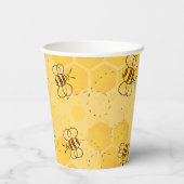 ミツバチが蜂蜜をブンブン飛ばす可愛い 紙コップ (裏面)
