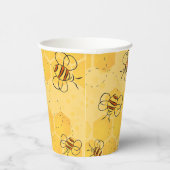 ミツバチが蜂蜜をブンブン飛ばす可愛い 紙コップ (右)