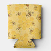 ミツバチが蜂蜜をブンブン飛ばす可愛い 缶クーラー (裏面)