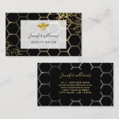 ミツバチが金ゴールドにフェイクきらめく 名刺 (正面/裏面)