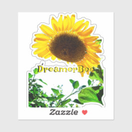 ミツバチで切り抜いたヒマワリ シール