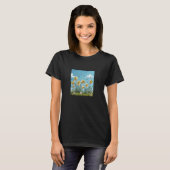 ミツバチで咲く水仙の花グラフィックのまわりにス Tシャツ (正面フル)