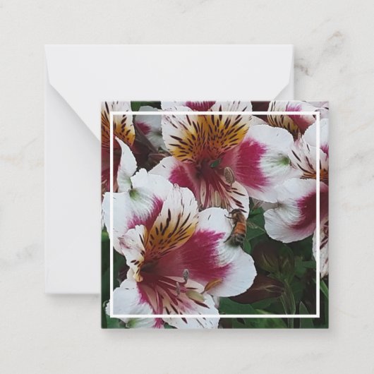 ミツバチとアルストロメリアス ノートカード (正面)