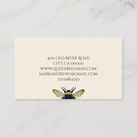 ミツバチとクラウンビーキープファーム養蜂製品 名刺 (裏面)