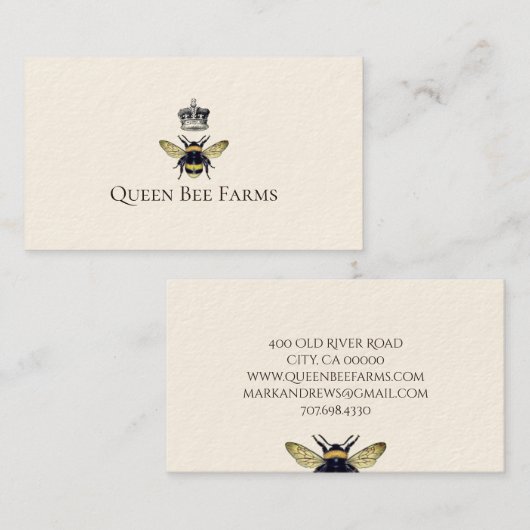 ミツバチとクラウンビーキープファーム養蜂製品 名刺 (正面/裏面)