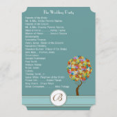 ミツバチとハートの花結婚式 プログラム (裏面)