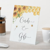 ミツバチとヒマワリのカードとギフト 台座サイン (インサイチュ)