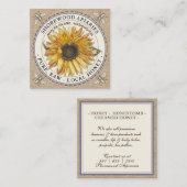 ミツバチとヒマワリハニークラフト名刺 スクエア名刺 (正面/裏面)