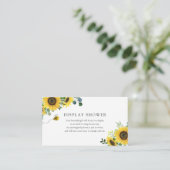 ミツバチとヒマワリ表示ベビーシャワー挿入カード エンクロージャーカード (スタンド正面)