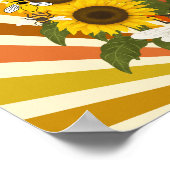 ミツバチとヒマワリ ポスター (角)