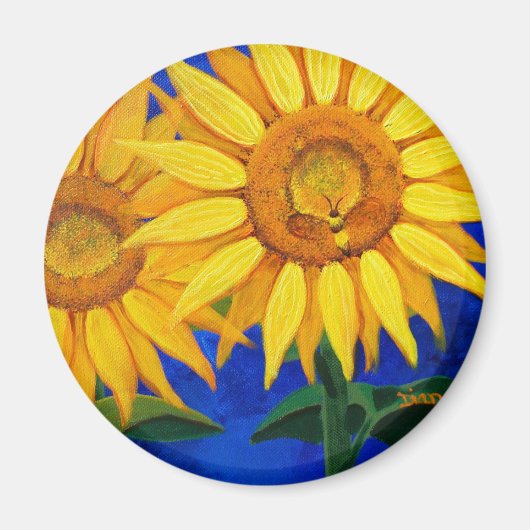 ミツバチとヒマワリ マグネット (正面)