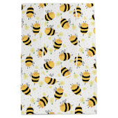 ミツバチとヒマワリ ミディアムペーパーバッグ (裏面)