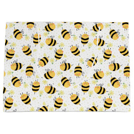 ミツバチとヒマワリ ラージペーパーバッグ