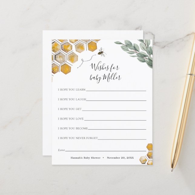 ミツバチとユーカリ赤ちゃんシャワーベビー (正面/裏面インサイチュ)