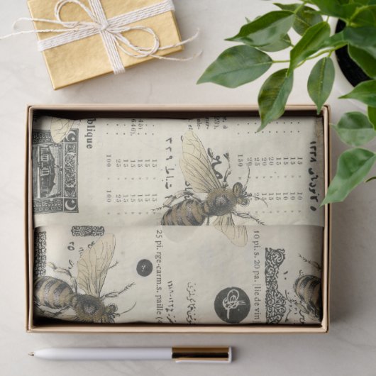 ミツバチとヴィンテージカタログの分離 薄葉紙 (ギフト)