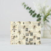 ミツバチとヴィンテージスタイルカタログ ポストカード (スタンド正面)