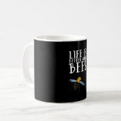 ミツバチと一緒が最高 コーヒーマグカップ (正面左)